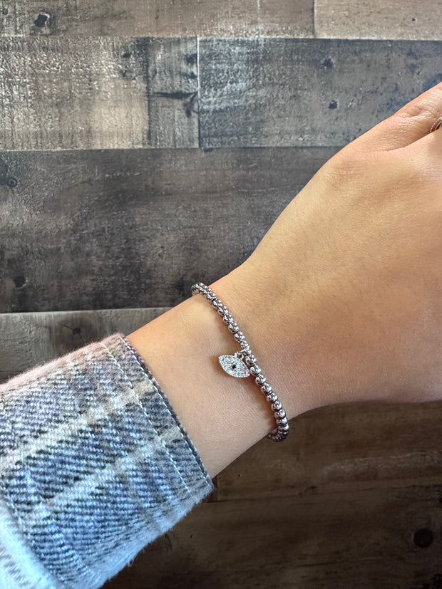 Silver/ Black  ''Evil Eye bracelet''