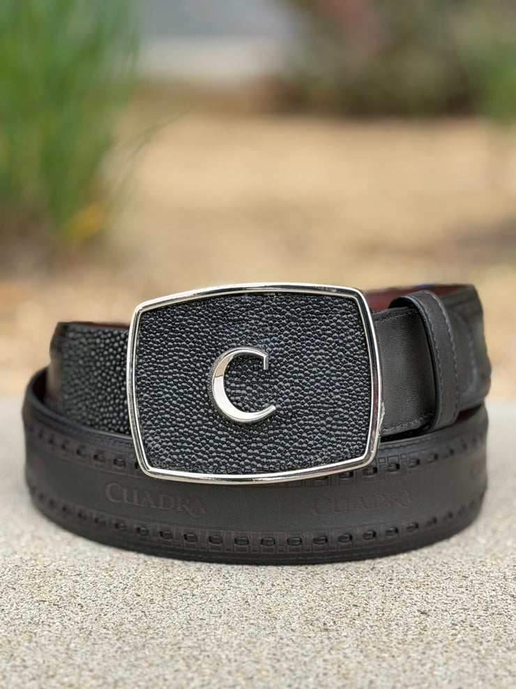 Cuadra Piel de Mantarraya Color Negro