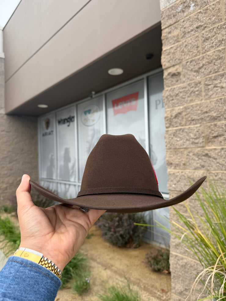 Stetson El Patron Premier 30x Mocha Cowboy Felt Hat (Dark Brown)