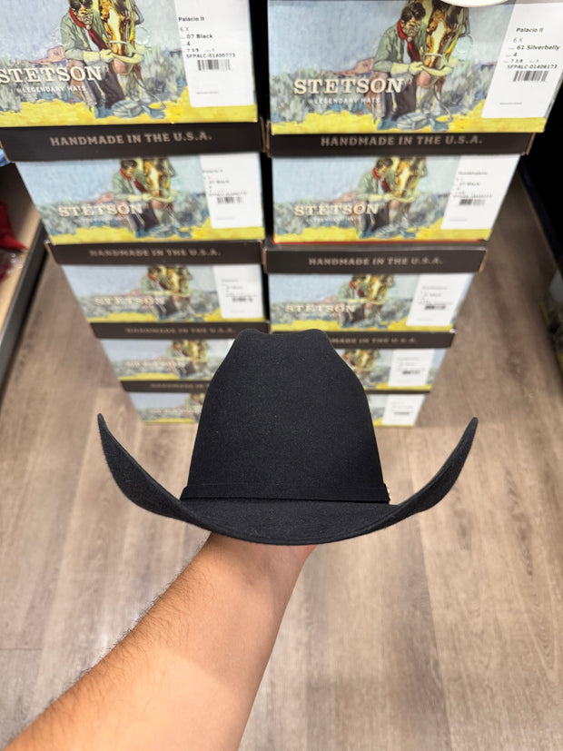 Stetson 6x Palacio Color Negra (Copa Alta 5" Falda 4")