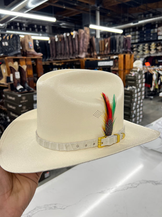 Sombrero 1,000x Copa Alta Falda 3" Marca Morcon (Toquilla Original Coco Hueso)
