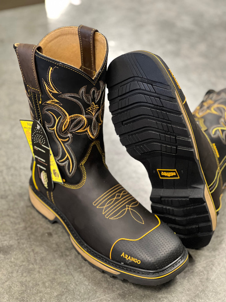 ARANGO Lightweight Brown Square Toe Soft Toe Work Boot Guadalajara Western Wear