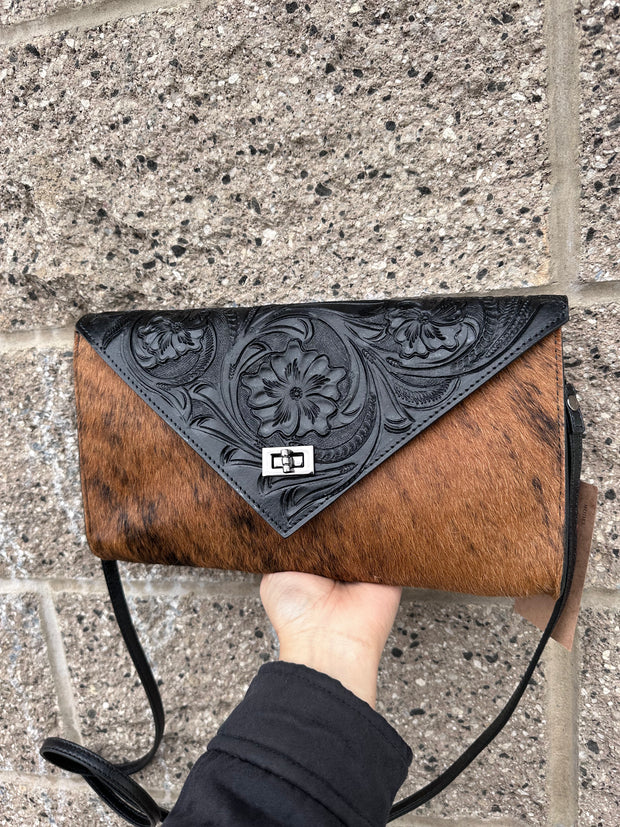 Cowhide Tooled Leather Bag