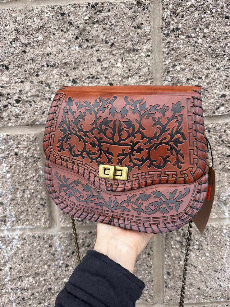 Satchel Tooled Leather Bag