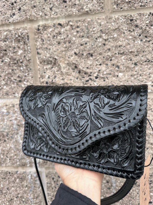 ''Stephanie'' Elegant Tooled Crossbody