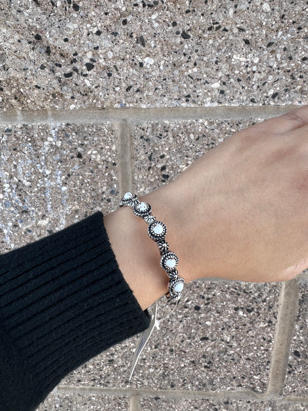 White Western Beaded Bracelet