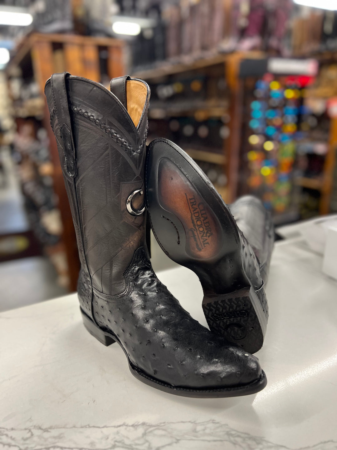 Cuadra Piel de Avestruz Round Toe Cowboy Boots CU554 Piel de Primer Guadalajara Western Wear