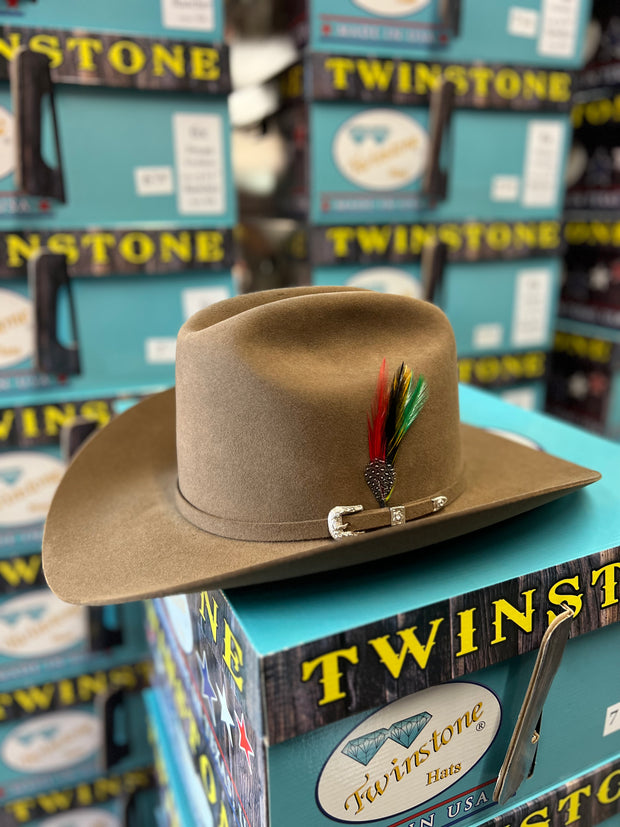 Twinstone 6x Rancher PECAN Felt Hat Horma SINALOA (Copa Mediana Falda/Brim 3.5")