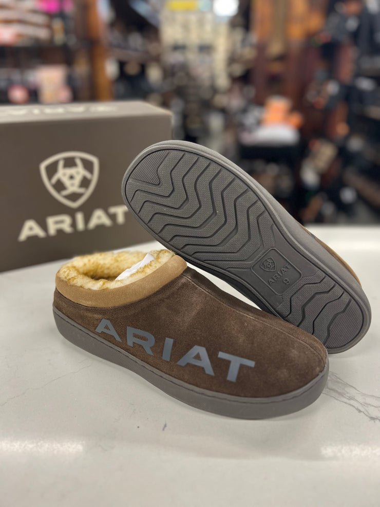 Ariat Logo Hooded Clog  Men's Slippers (Chocolate)