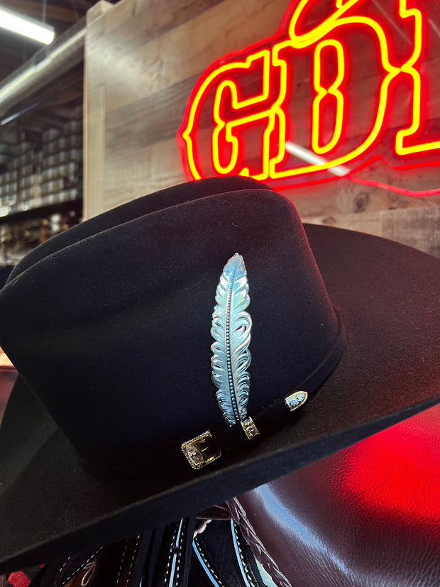 Pluma de Acero Inoxidable/Stainless Steel Hat Feather - Montana Silversmith (PLEATEADO)
