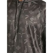 Rock & Roll Cowboy® Men's Cactus Print Black Hoodie