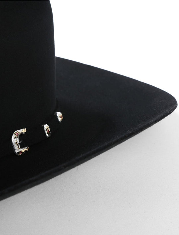 Stetson El Patron Premier 30x Black Cowboy Felt Hat (Diamante Negro)