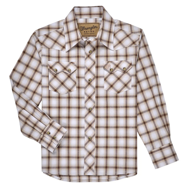 Boy's Wrangler Snap Front Shirt -112326323 (Brown)