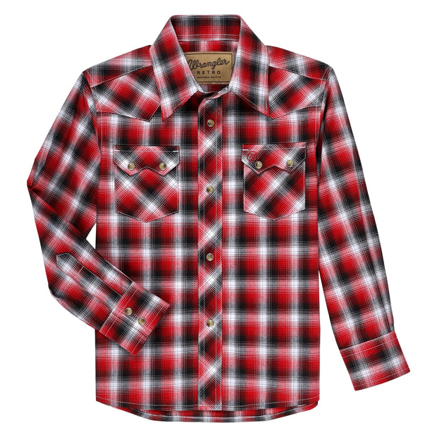 Boy's Wrangler Snap Front Shirt -112326304 (RED)