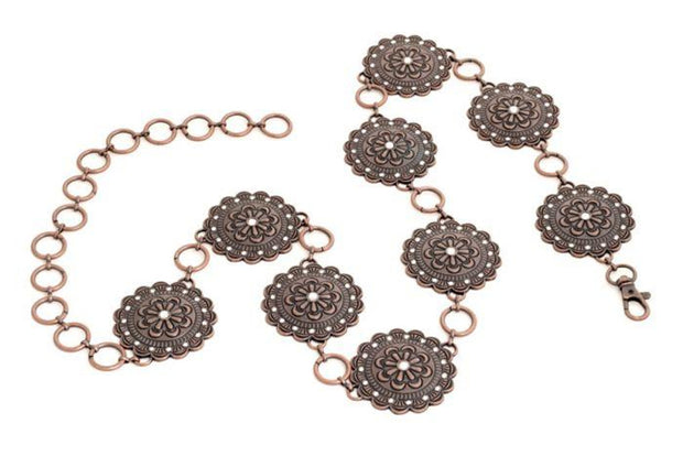 Nomad Creek® Ladies' Copper Concho Chain Belt with Rhinestones