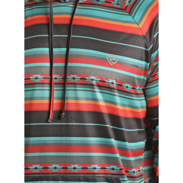Rock & Roll® Men's Aztec Print Bright Turquoise Pullover