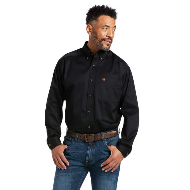 Ariat Solid Twill Black/Bronze Classic Long Sleeve Shirt