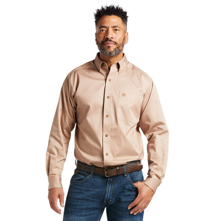 Ariat Solid Twill Kahki/Bronze Classic Long Sleeve Shirt
