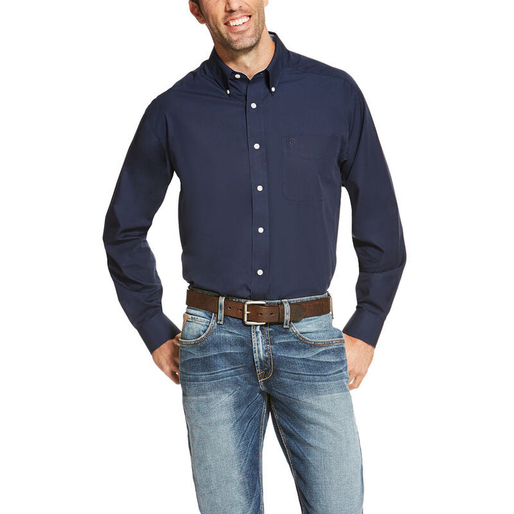 Ariat Men's Long Sleeve Button up Shirt - Navy Blue