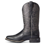 Ariat Black Women Round Up Remuda Wide Square Toe Western Boot