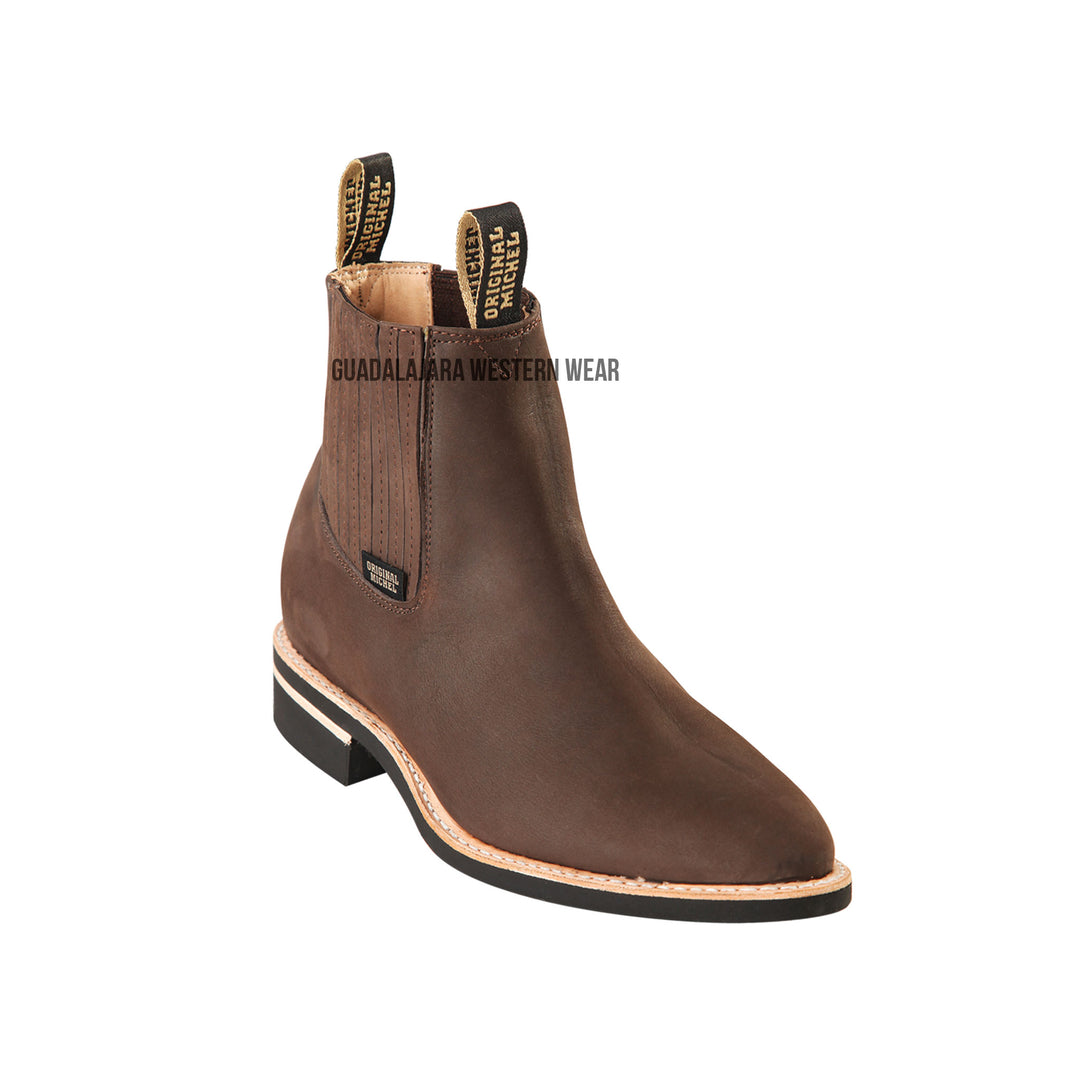 Michel Boot Leather Charro Ankle Boot Original Michel Charro Boots for Men with Rubber Sole  main image 4