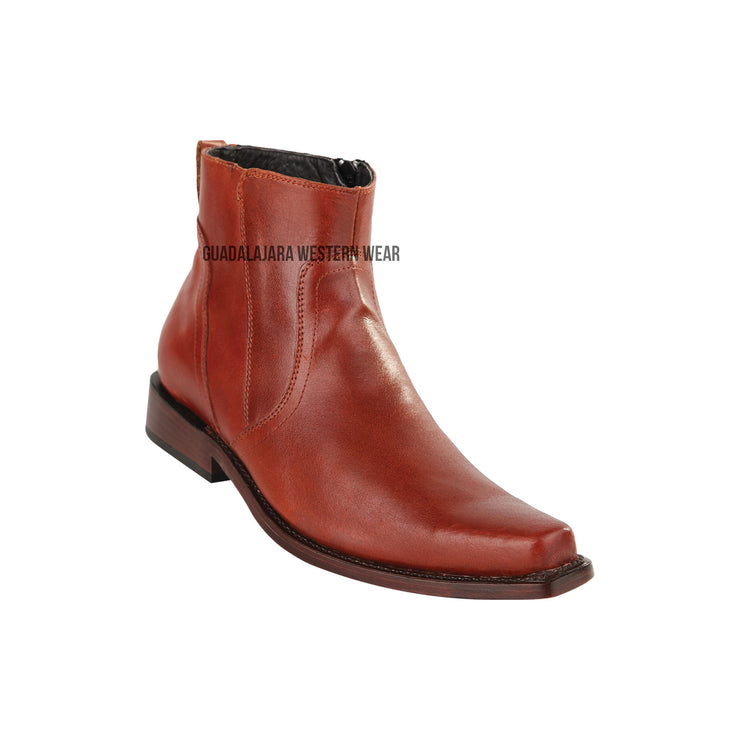 Original Michel Cognac Ankle Boot Leather Sole Boots