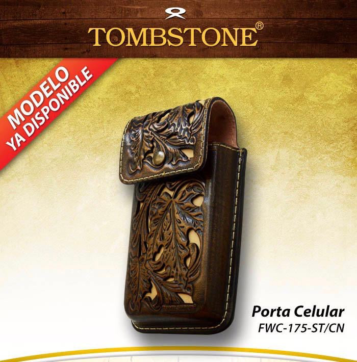Tombstone Leather Tooled Floral Cell Phone Case