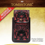 Tombstone Leather Tooled Floral Cell Phone Case