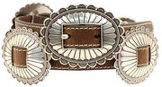 Western Nocona Oval Concho Belt Brown