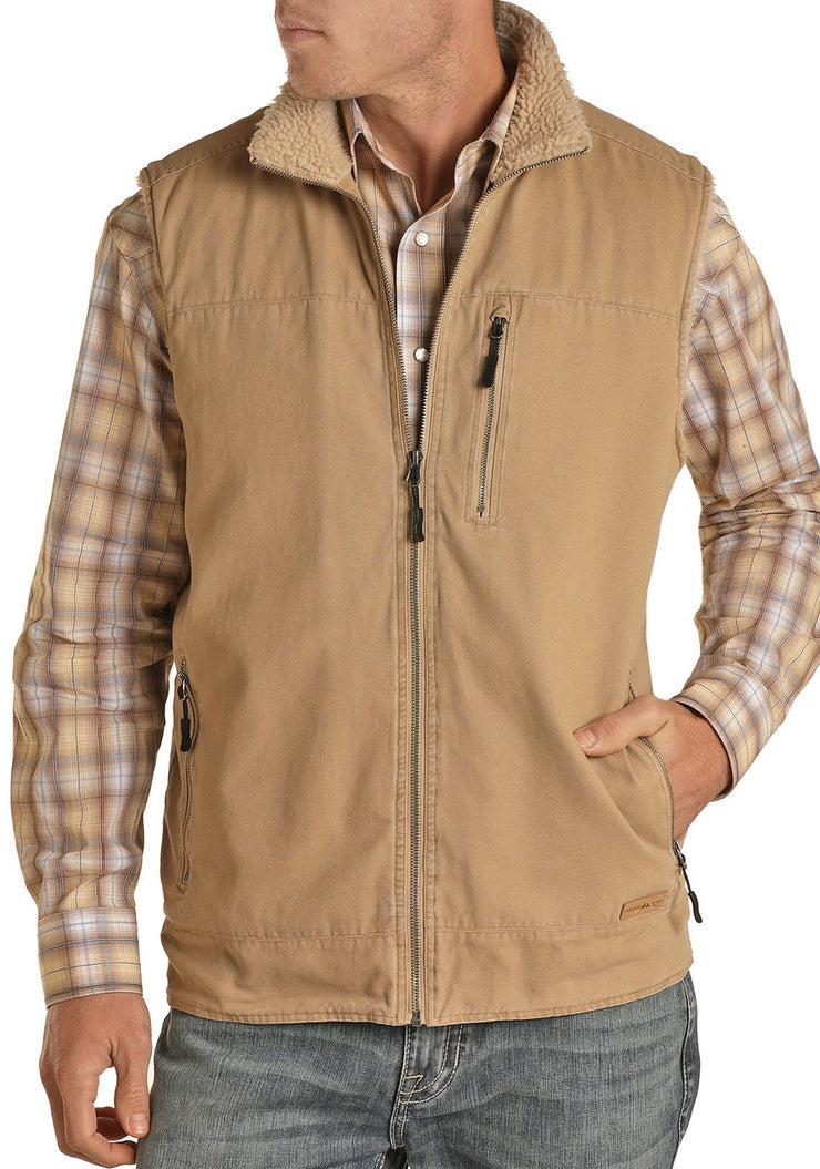 Men's Canvas Rancher Vest - ROCK&ROLL DENIM