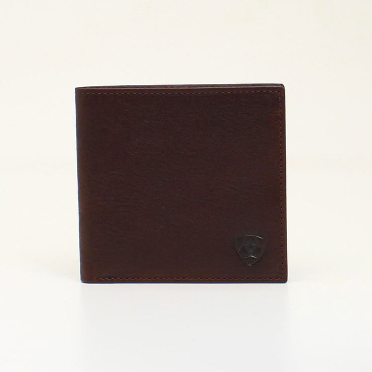 Ariat Men's Bi-Fold Wallet Shield Concho Dark Copper