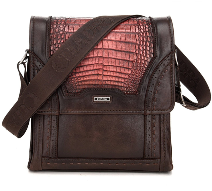 Cuadra Lumber Whisky Caiman Belly Messenger Bag