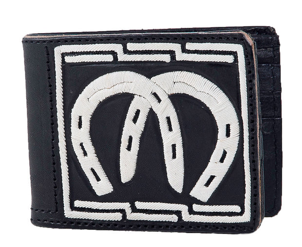 White Diamond Piteada Leather Wallet - Negro