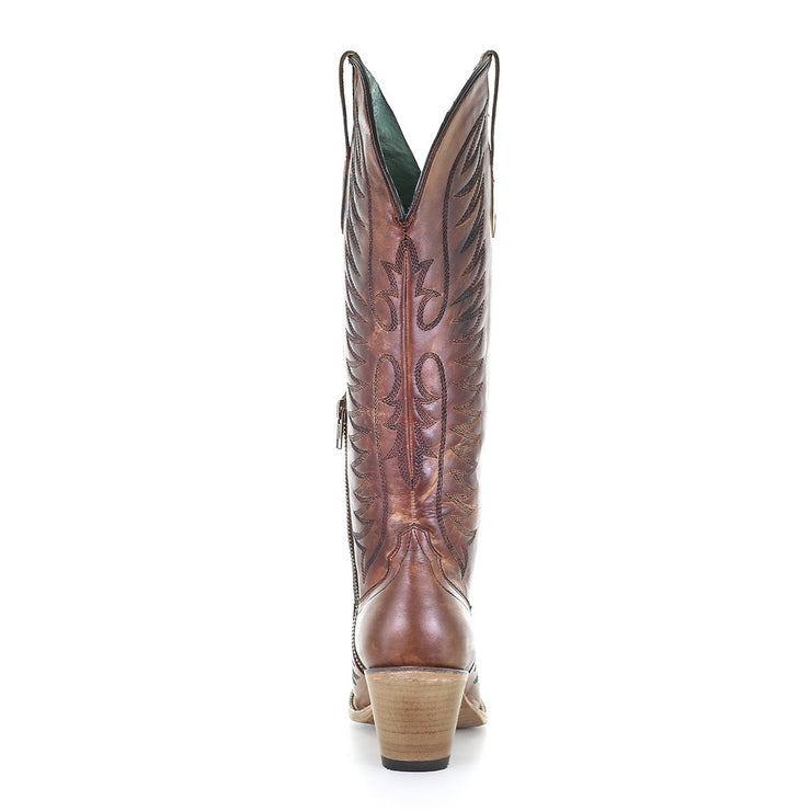 Corral Boots Women's Shoes Cognac Snip Toe Tall Boot