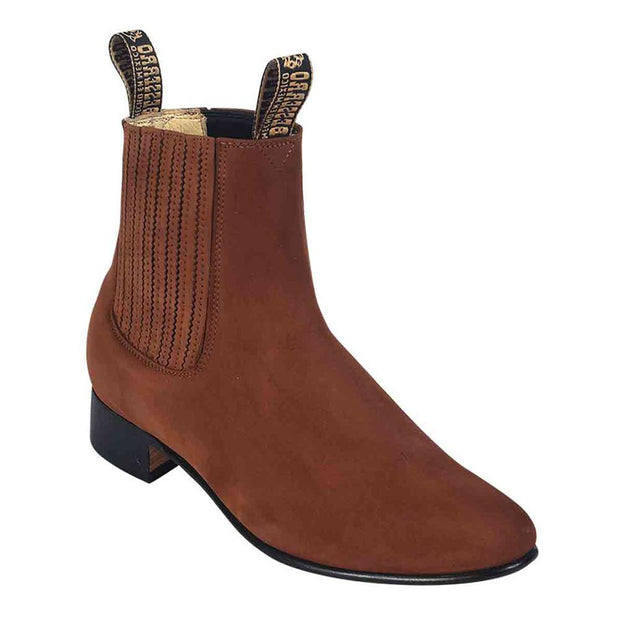 El Besserro Men's Camel Nubuck Botin Charro