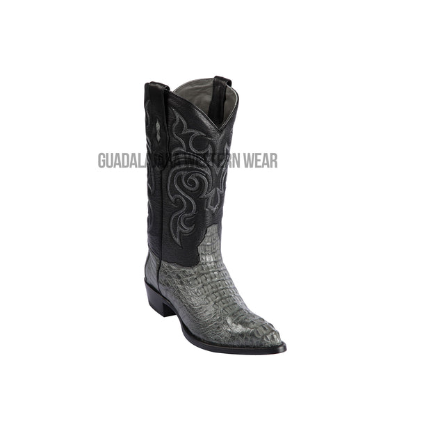 Los Altos Gray Caiman Hornback J Toe Cowboy Boots