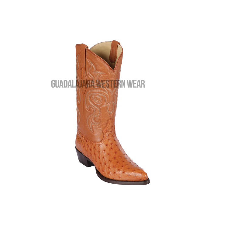 Los Altos Honey Ostrich J Toe Cowboy Boots