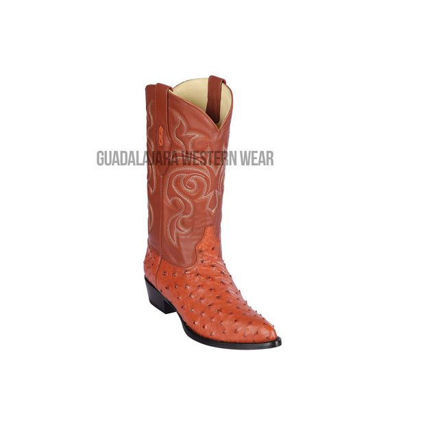 Los Altos Cognac Ostrich J Toe Cowboy Boots