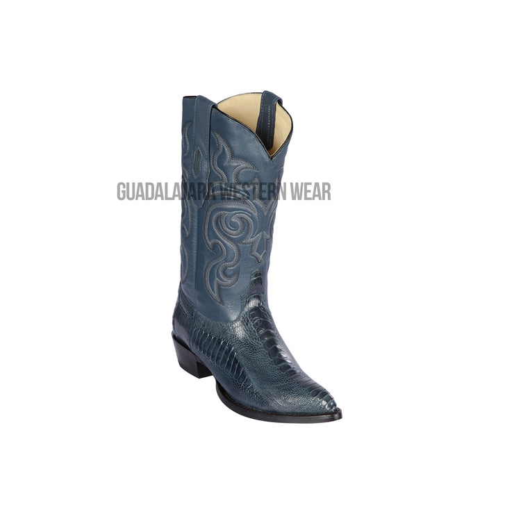 Los Altos Blue Jean Ostrich Leg J Toe Cowboy Boots