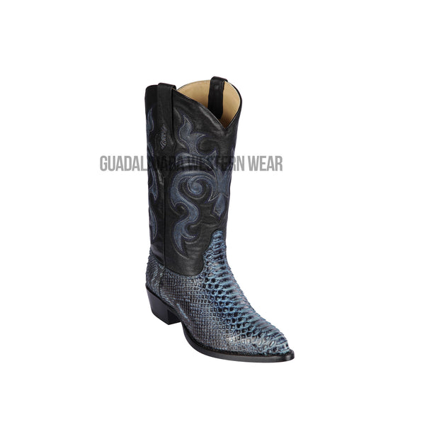 Los Altos Rustic Blue Python J Toe Cowboy Boots