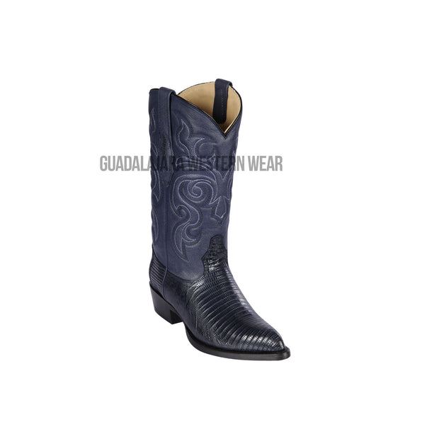 Los Altos Navy Blue Teju J Toe Cowboy Boots