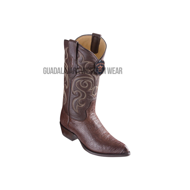 Los Altos Brown Ostrich Belly J Toe Cowboy Boots