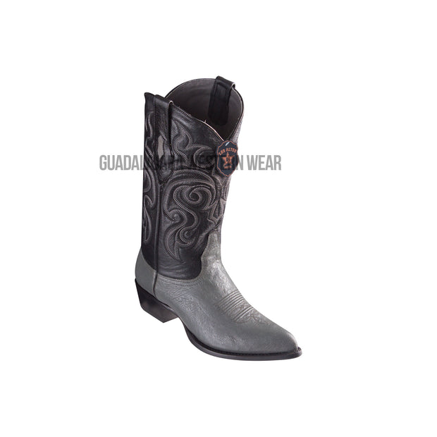 Los Altos Gray Ostrich Belly J Toe Cowboy Boots