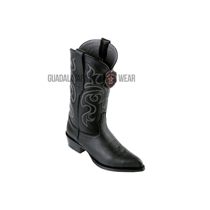 Los Altos Black Grisly J Toe Cowboy Boots