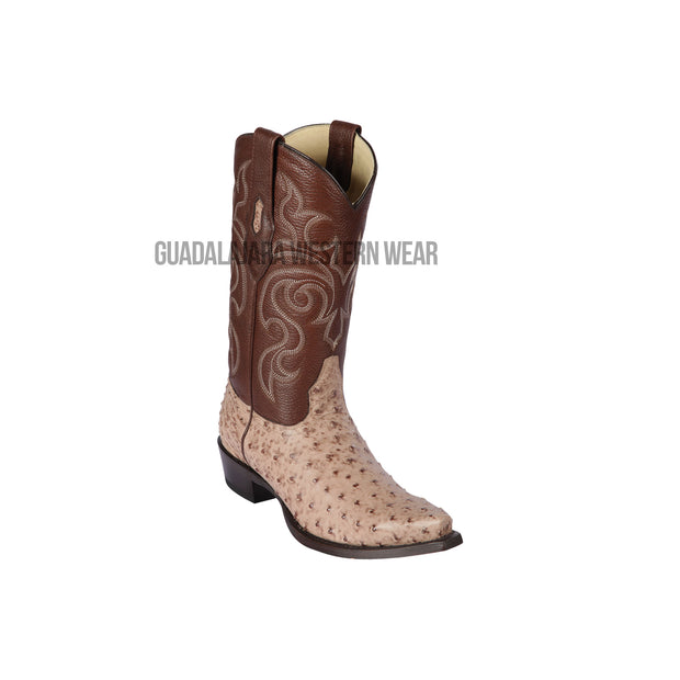 Los Altos Mocha Ostrich Snip Toe Cowboy Boots