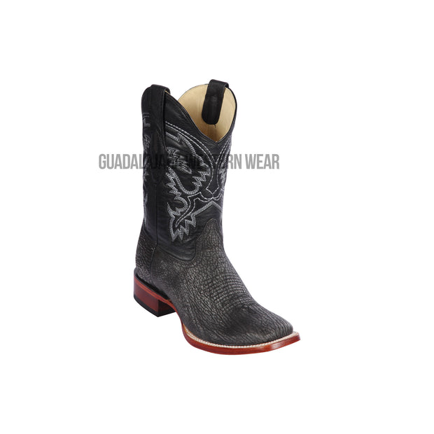 Los Altos Black Shark Wide Square Toe Cowboy Boots