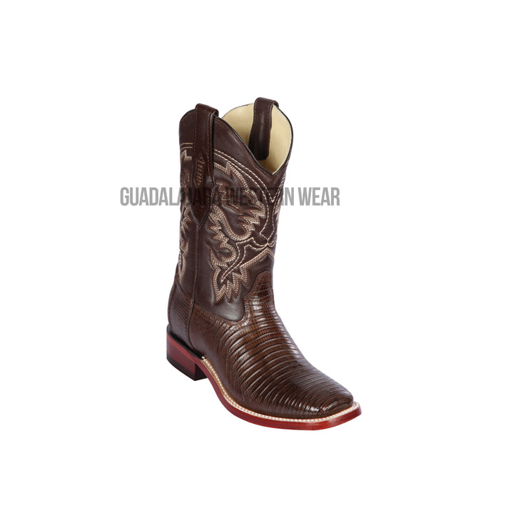 Los Altos Brown Teju Wide Square Toe Cowboy Boots