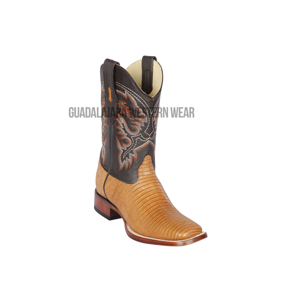 Los Altos Antique Saddle Teju Wide Square Toe Cowboy Boots