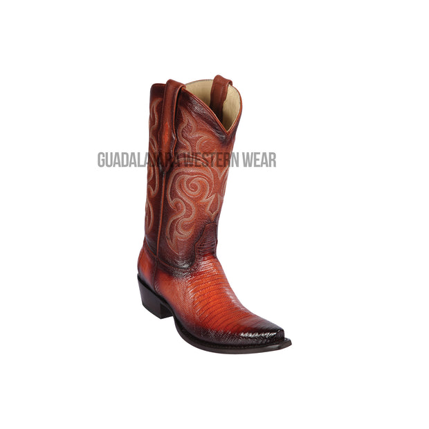 Los Altos Faded Cognac Teju Snip Toe Cowboy Boots