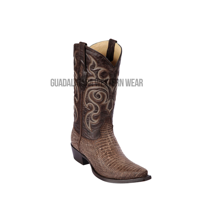 Los Altos Sanded Brown Teju Snip Toe Cowboy Boots